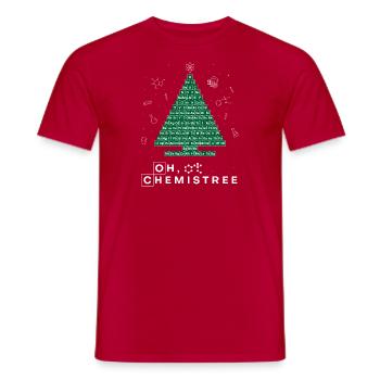 Chemistree Chimie Sapin Noël Chimie - T-shirt homme - rouge - Devant - AI Model Male 178 dark (178cm)