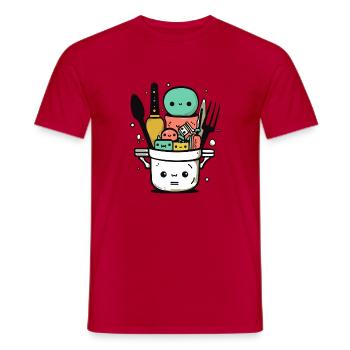Kawaii cookware - Men's T-Shirt - red - Front - AI Model Male 178 dark (178cm)