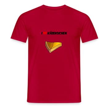 I Liebe Käsekuchen Gebäck Süßigkeiten Plunder - Männer T-Shirt - Rot - Vorne - AI Model Male 178 dark (178cm)