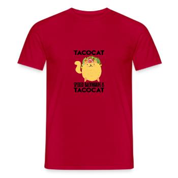 Tacocat Backward Tacocat Mexico Taco - Men's T-Shirt - red - Front - AI Model Male 178 dark (178cm)
