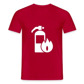 Pompier, Pompier, Extincteur - T-shirt homme - rouge - Devant - AI Model Male 178 dark (178cm)