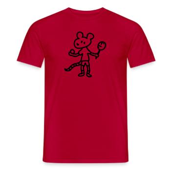 Tennis Mouse - Line - Men's T-Shirt - red - Front - AI Model Male 178 dark (178cm)