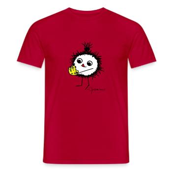Flauschtier: "Lecker!" - Bestiolus Lanosus - Männer T-Shirt - Rot - Vorne - AI Model Male 178 dark (178cm)