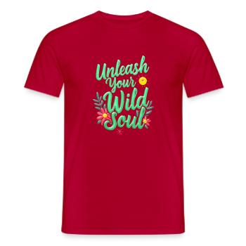 Liberez Votre Ame Sauvage - Entfesseln Sie Ihre wilde Seele - Männer T-Shirt - Rot - Vorne - AI Model Male 178 dark (178cm)