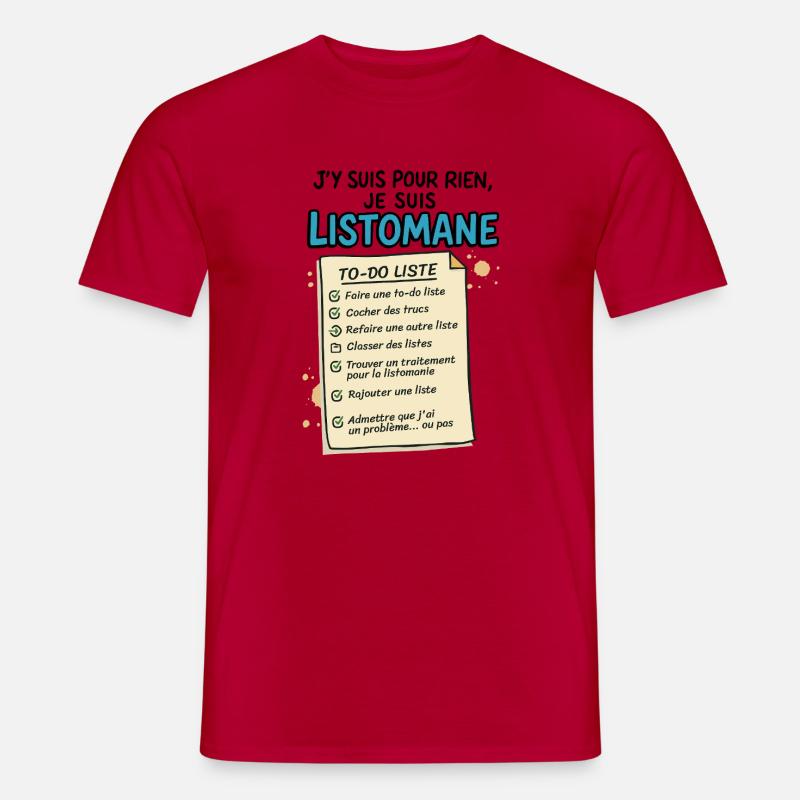 Ich bin ein Listomane - Männer T-Shirt - Rot