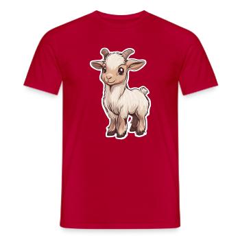Chèvre - T-shirt homme - rouge - Devant - AI Model Male 178 dark (178cm)