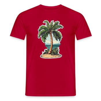 Palm tree - Men's T-Shirt - red - Front - AI Model Male 178 dark (178cm)