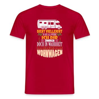 Camper Camping Caravan Saying - Men's T-Shirt - red - Front - AI Model Male 178 dark (178cm)