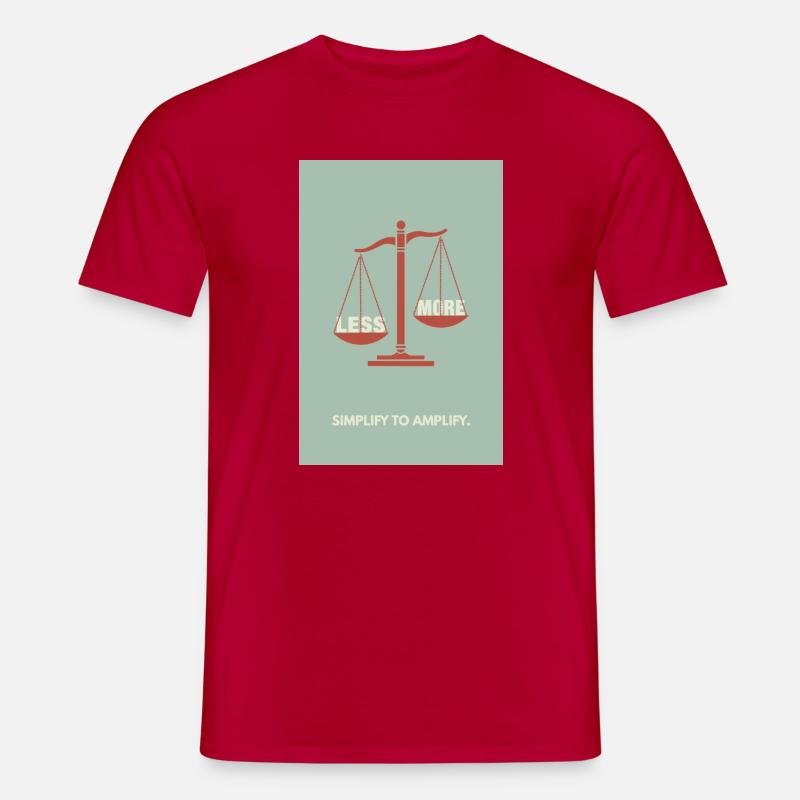 Moins, c’est plus - Conception d’affiche d’équilibre - T-shirt homme - rouge