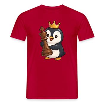 Cute Penguin Chess Figure King Queen Brain Teaser - Men's T-Shirt - red - Front - AI Model Male 178 dark (178cm)