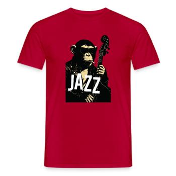 Jazz Monkey Noir Tee - Männer T-Shirt - Rot - Vorne - AI Model Male 178 dark (178cm)