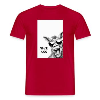 Nice Ass – Lustiges Esel Poster mit Humor - Männer T-Shirt - Rot - Vorne - AI Model Male 178 dark (178cm)