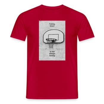 Falling Down Is Not Always Losing – Poster - Men's T-Shirt - red - Front - AI Model Male 178 dark (178cm)