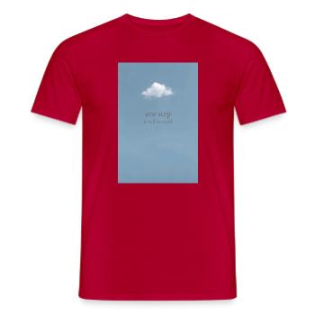 Un pas reste en avant – affiche minimale - T-shirt homme - rouge - Devant - AI Model Male 178 dark (178cm)