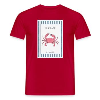 Le Crabe Club French Crab Poster - Men's T-Shirt - red - Front - AI Model Male 178 dark (178cm)