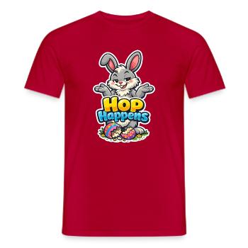 Bunny Bunny Bunny Printemps Fleurs de Printemps Jardin d’été de Pâques - T-shirt homme - rouge - Devant - AI Model Male 178 dark (178cm)
