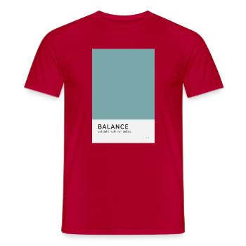 Balance Poster minimalistisch moderner Spruch - Männer T-Shirt - Rot - Vorne - AI Model Male 178 dark (178cm)