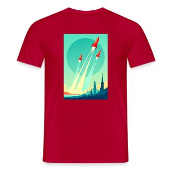 Eine Flotte steigt in den offenen Himmel auf - Männer T-Shirt - Rot - Vorne - AI Model Male 178 dark (178cm)