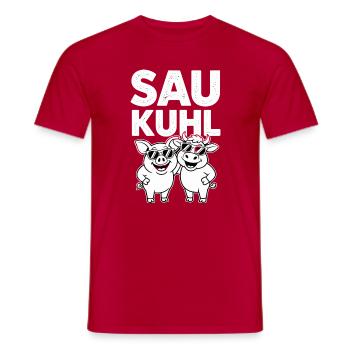 Saukühl Schweine Duo - Männer T-Shirt - Rot - Vorne - AI Model Male 178 dark (178cm)