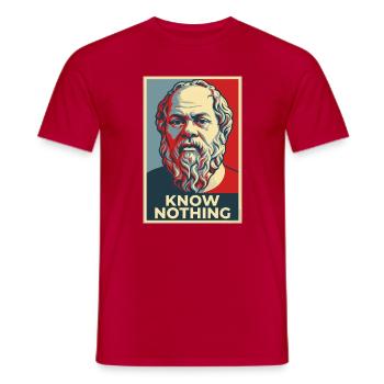 Portrait pop art de Socrate - T-shirt homme - rouge - Devant - AI Model Male 178 dark (178cm)