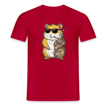 Tatouages japonais de hamster cool - T-shirt homme - rouge - Devant - AI Model Male 178 dark (178cm)