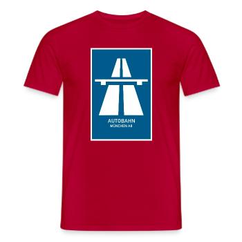 Autobahn München A8 Retro Poster - Männer T-Shirt - Rot - Vorne - AI Model Male 178 dark (178cm)