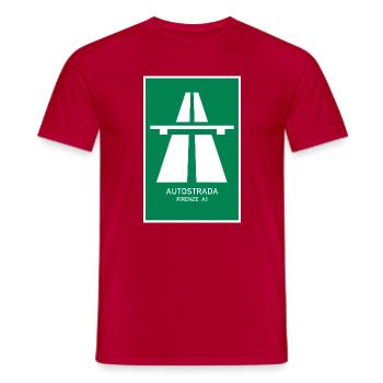 Autostrada Firenze A1 Vintage Poster - Männer T-Shirt - Rot - Vorne - AI Model Male 178 dark (178cm)