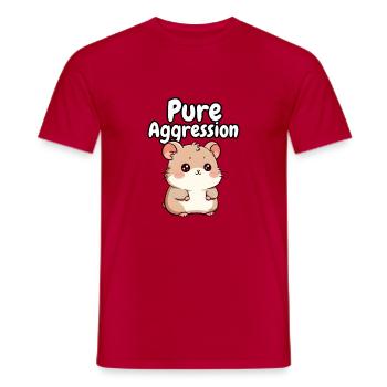 Pure Aggression Hamster - Men's T-Shirt - red - Front - AI Model Male 178 dark (178cm)