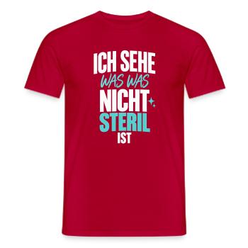 ZFA Hygieneblick ICH SEHE WAS WAS NICHT STERIL IST - Männer T-Shirt - Rot - Vorne - AI Model Male 178 dark (178cm)