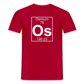 Element 076 - Os (osmium) - Full - T-shirt homme - rouge - Devant - AI Model Male 178 dark (178cm)