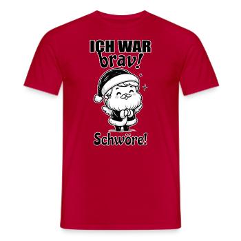 Ich war brav Weihnachtsmann - Männer T-Shirt - Rot - Vorne - AI Model Male 178 dark (178cm)