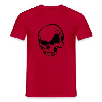Skull Totenkopf - Männer T-Shirt - Rot - Vorne - AI Model Male 178 dark (178cm)