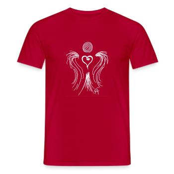 Herzengel weiß - Männer T-Shirt - Rot - Vorne - AI Model Male 178 dark (178cm)