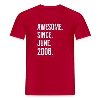 Génial depuis juin 2006 - T-shirt homme - rouge - Devant - AI Model Male 178 dark (178cm)