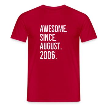 Génial depuis août 2006 - T-shirt homme - rouge - Devant - AI Model Male 178 dark (178cm)
