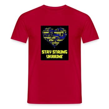 Ukraine - Männer T-Shirt - Rot - Vorne - AI Model Male 178 dark (178cm)