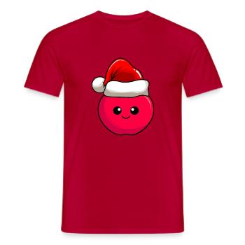 Apfel Weihnachten Comic Xmas - Männer T-Shirt - Rot - Vorne - AI Model Male 178 dark (178cm)