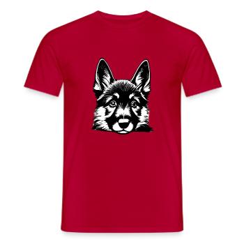 Dog Owner German Shepherd Puppy - Men's T-Shirt - red - Front - AI Model Male 178 dark (178cm)