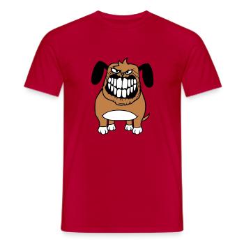 chien monstre méchant dangereux dents sourire sourire - T-shirt homme - rouge - Devant - AI Model Male 178 dark (178cm)