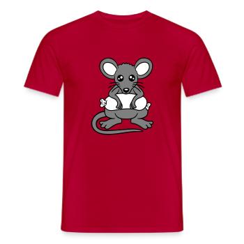 Souris grosse saucisse manger faim saucisse grillades - T-shirt homme - rouge - Devant - AI Model Male 178 dark (178cm)