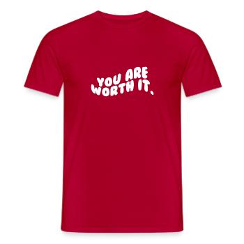 Vous en valez la peine - Dicton de motivation - T-shirt homme - rouge - Devant - AI Model Male 178 dark (178cm)