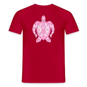 Mosaic sea turtle turtle shirt - Men's T-Shirt - red - Front - AI Model Male 178 dark (178cm)