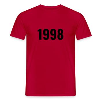 1998 - Männer T-Shirt - Rot - Vorne - AI Model Male 178 dark (178cm)