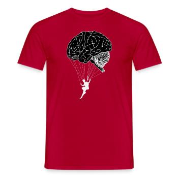Brain Paragliding - Männer T-Shirt - Rot - Vorne - AI Model Male 178 dark (178cm)