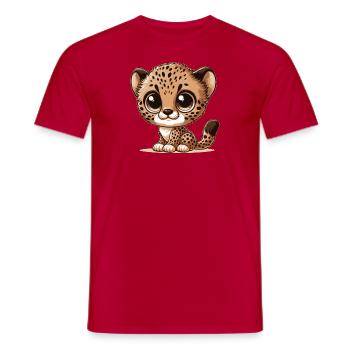 Baby-Gepard - Männer T-Shirt - Rot - Vorne - AI Model Male 178 dark (178cm)
