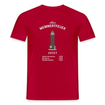 Lighthouse Juist, Memmertfeuer, North Sea - Men's T-Shirt - red - Front - AI Model Male 178 dark (178cm)