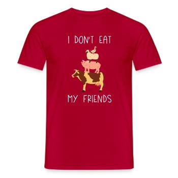 I Don't Eat My Friends - Men's T-Shirt - red - Front - AI Model Male 178 dark (178cm)