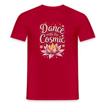 Danse Cosmique et Lotus Éclatant - T-shirt homme - rouge - Devant - AI Model Male 178 dark (178cm)