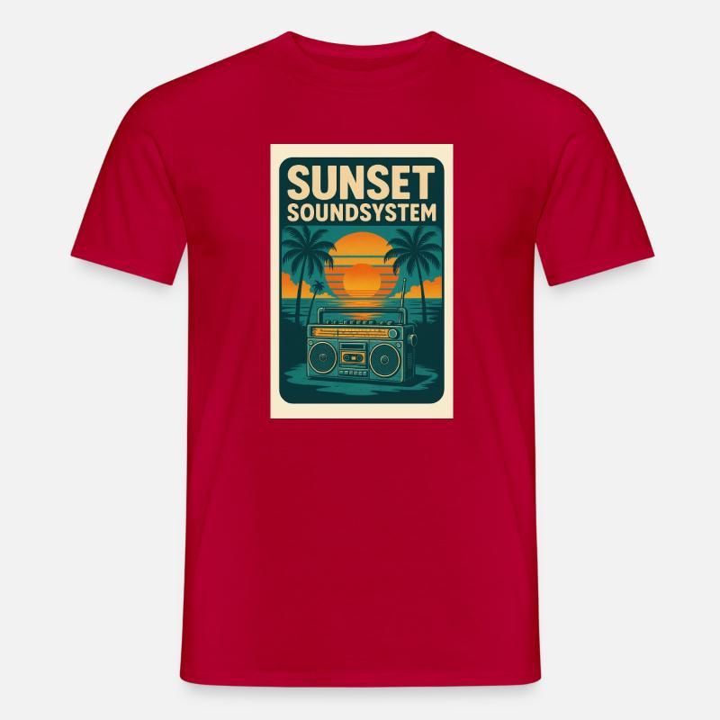 Sunset Soundsystem - Männer T-Shirt - Rot