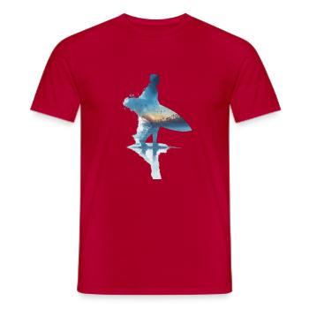 Surfer's Dream at Sunset - Men's T-Shirt - red - Front - AI Model Male 178 dark (178cm)